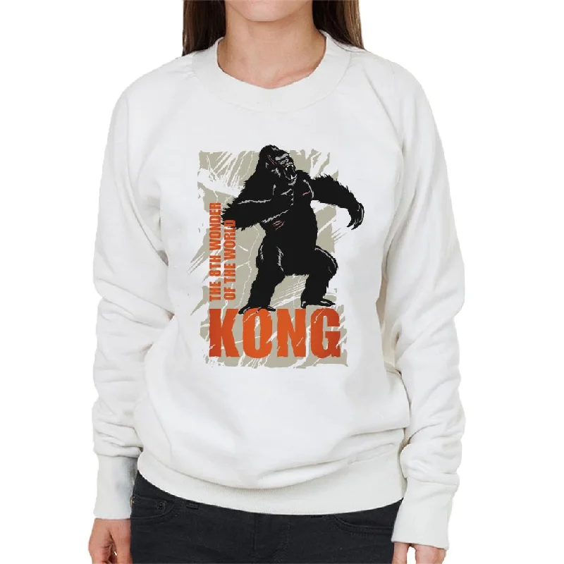 King Kong Roaring The 8th Wonder Of The World Women's Sweatshirt Hoodie with Hem Lace Feminine Delicate