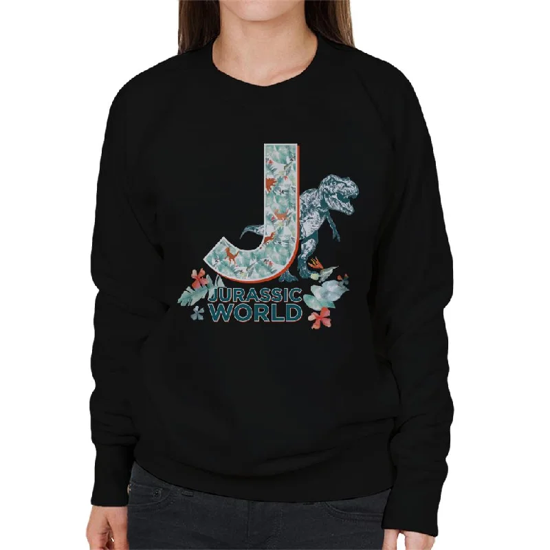 Jurassic Park Floral J Women's Sweatshirt Hoodie with Crew Neck Simple Timeless