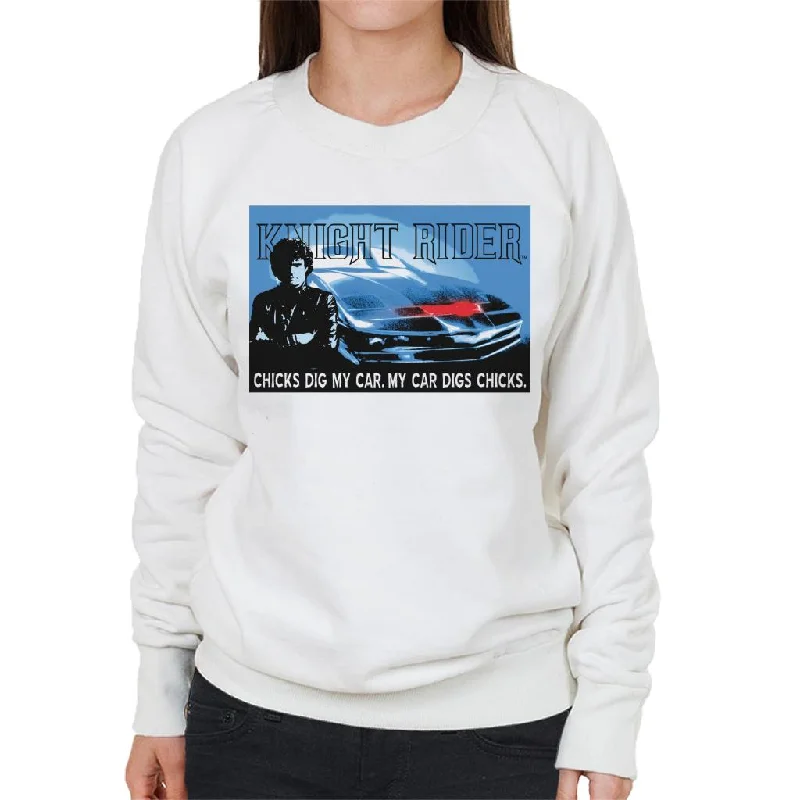 Knight Rider Chicks Dig My Car Women's Sweatshirt Hoodie with Embroidery Detailed Premium