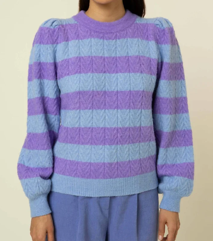 Neve Sweater In Violet Hooded Sweater Collared Sweater Shawl Collar