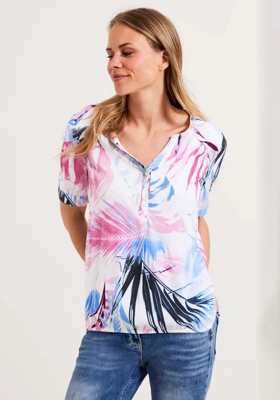 Cecil Tropical Leaf Print Blouse, Multi Side Tie Blouse