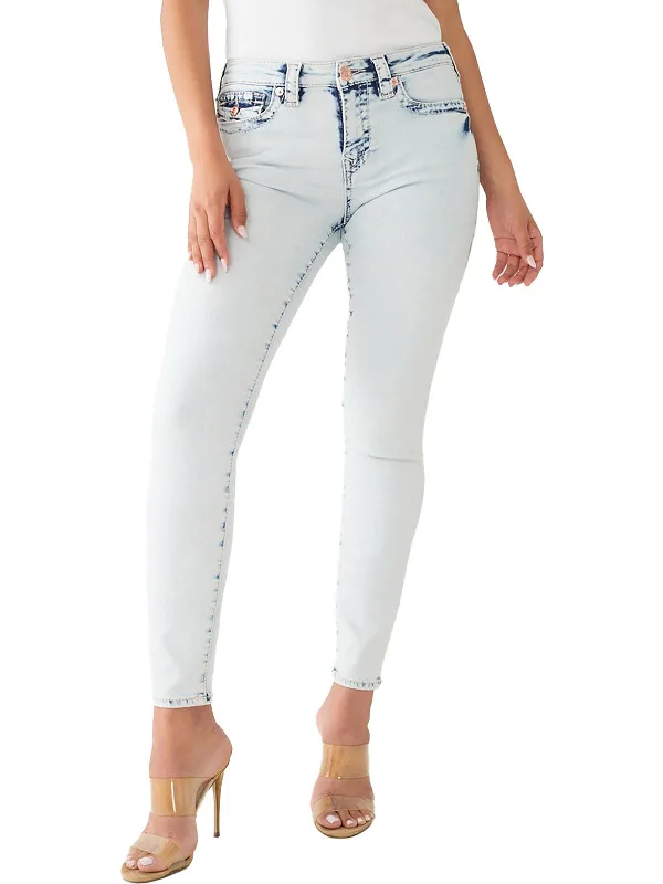 Jennie Curvy Womens Mid-Rise Light Wash Skinny Jeans Chic Vintage-Inspired Denim Jeans