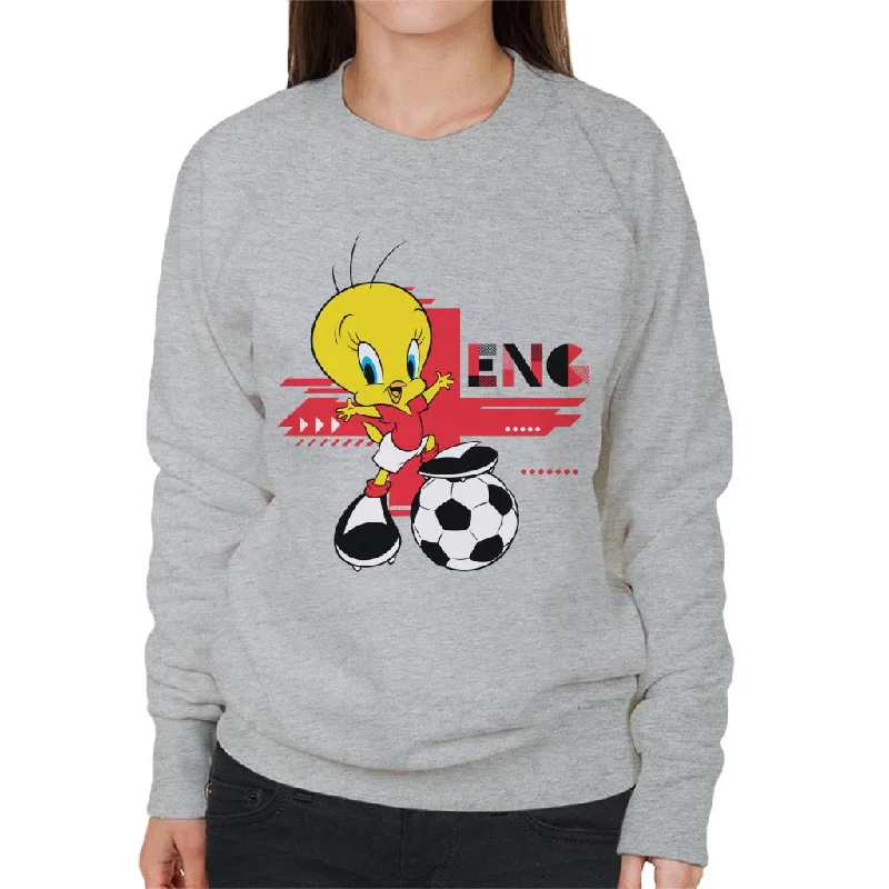 Looney Tunes Football Tweety Pie For England Women's Sweatshirt Hoodie with Drop Shoulder Relaxed Streetwear