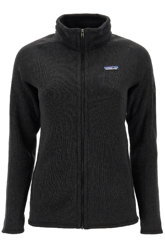 Women's Better Sweater Jacket With Zipper  - Nero Rayon Fabric Velvet Fabric Corduroy Fabric