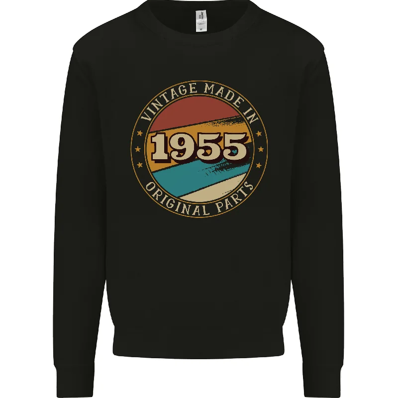 69th Birthday  Vintage Made In 1955 Mens Sweatshirt Jumper Hoodie with Oversized Fit Loose Comfortable