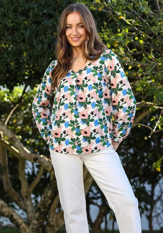 Rant & Rave Elana Floral Print Blouse, Multi Office-Ready Blouse