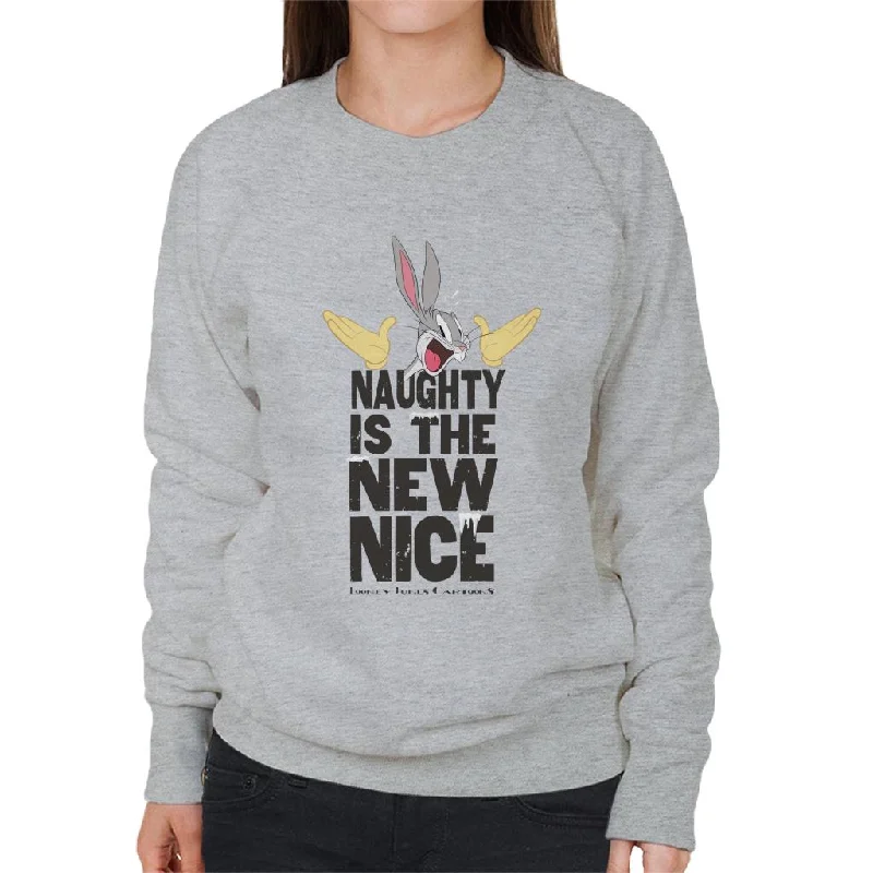 Looney Tunes Christmas Bugs Bunny New Nice Women's Sweatshirt Hoodie with Front Slit Layering Stylish