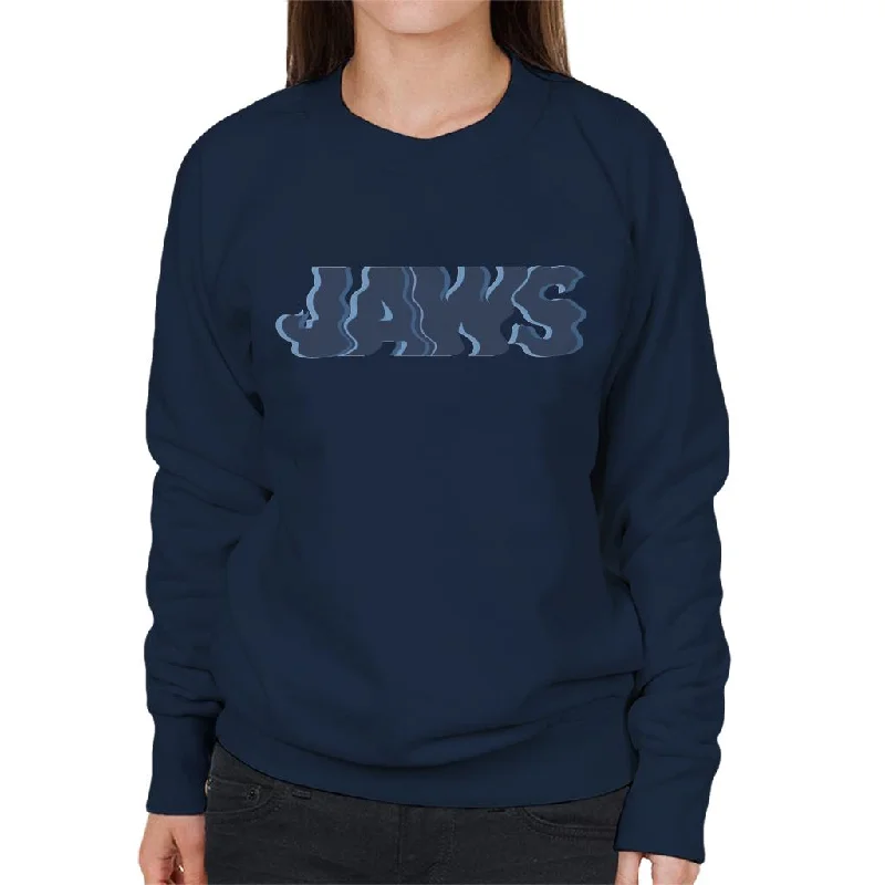 Jaws Wave Logo Women's Sweatshirt Hoodie with Hem Ribbing Snug Secure