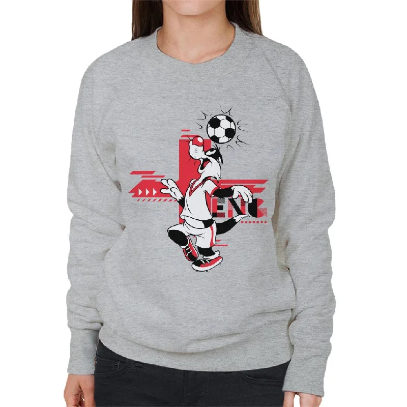 Looney Tunes Football Sylvester Skills Women's Sweatshirt Hoodie with Exposed Zipper Edgy Industrial