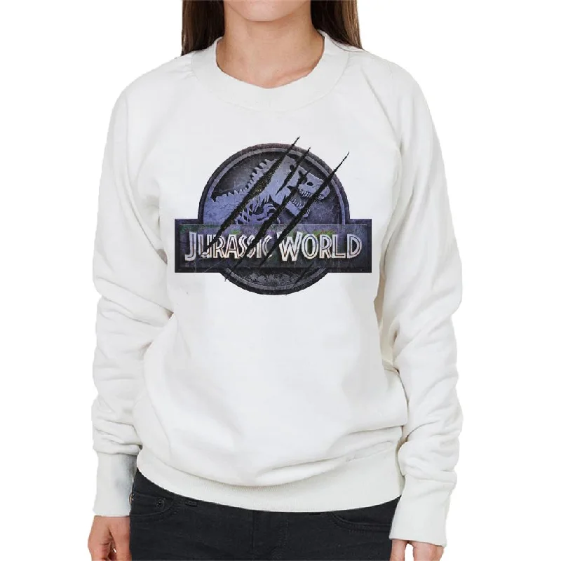 Jurassic Park Jurassic World Logo Claw Marks Women's Sweatshirt Hoodie with Crew Neck Simple Timeless