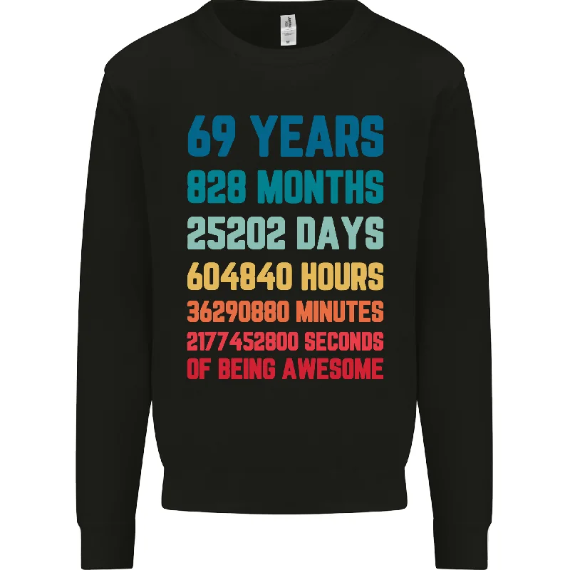 69th Birthday 69 Year Old Men's Sweatshirt - Celebrate in Style! Hoodie with Velcro Closure Adjustable Secure