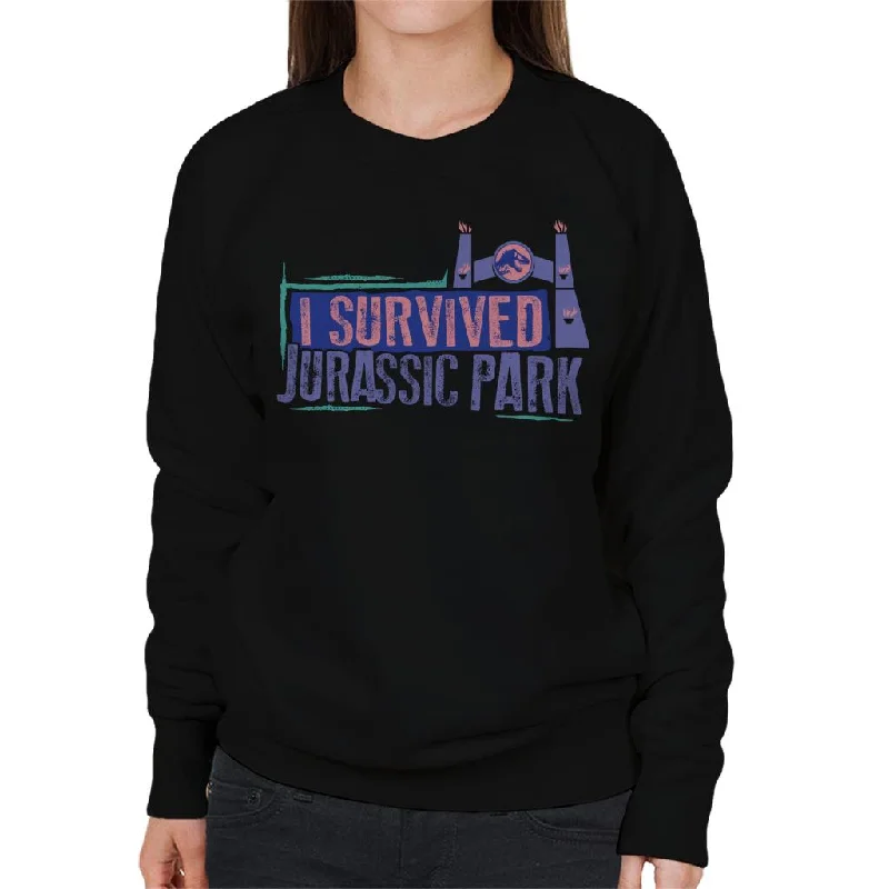 Jurassic Park Gate I Survived Jurassic Park Women's Sweatshirt Hoodie with Print Artistic Unique