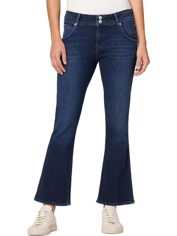 Collin Womens Mid-Rise Cropped Bootcut Jeans Comfortable Flare Leg Jeans