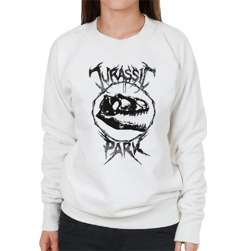 Jurassic Park T Rex Fossil Logo Women's Sweatshirt Hoodie with Earth Tones Natural Calm