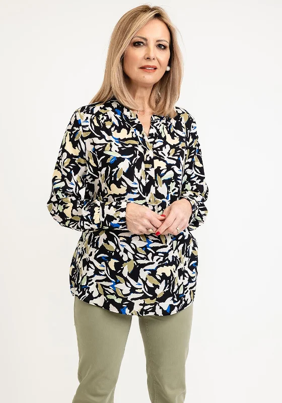 Gerry Weber Abstract Pattern Blouse, Black Multi Lightweight Tunic Blouse