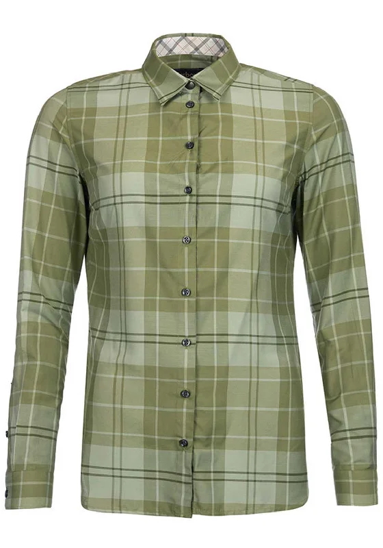 Barbour Womens Ewan Long Sleeve Blouse, Laurel Green Modern Oversized Blouse