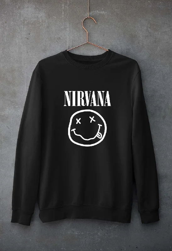 Nirvana Unisex Sweatshirt for Men/Women Hoodie with Hem Embroidery Detailed Premium