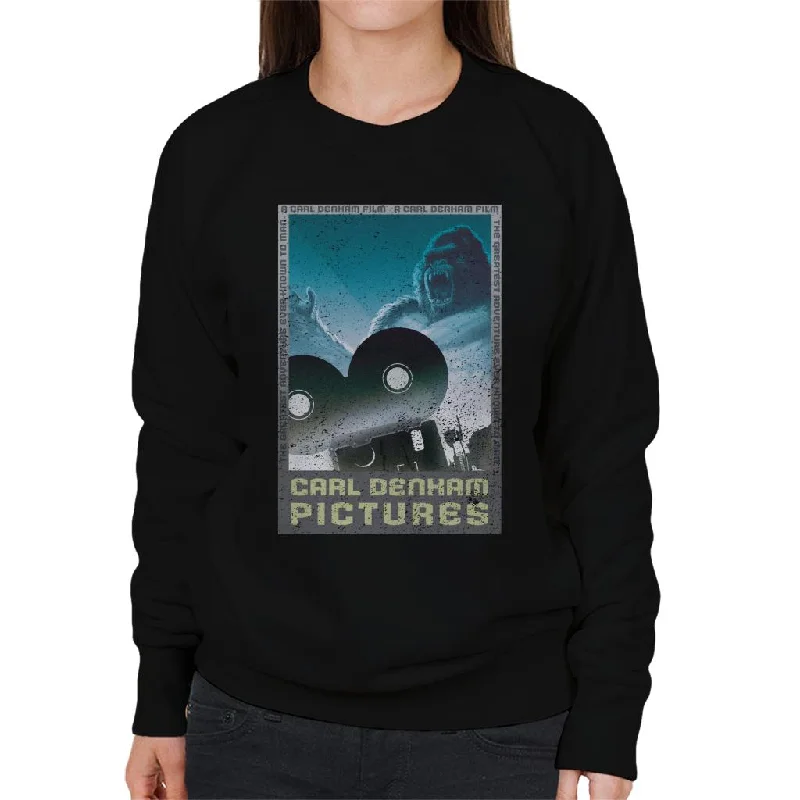 King Kong Carl Denham Pictures Women's Sweatshirt Hoodie with Longline Fit Extended Stylish