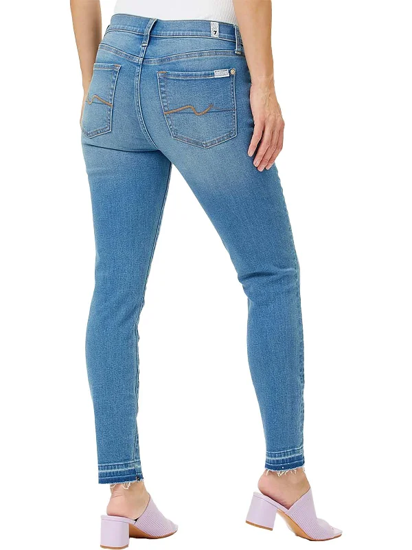 Gwenevere Womens Mid-Rise Ankle Skinny Jeans Comfortable Mid-Rise Jeans