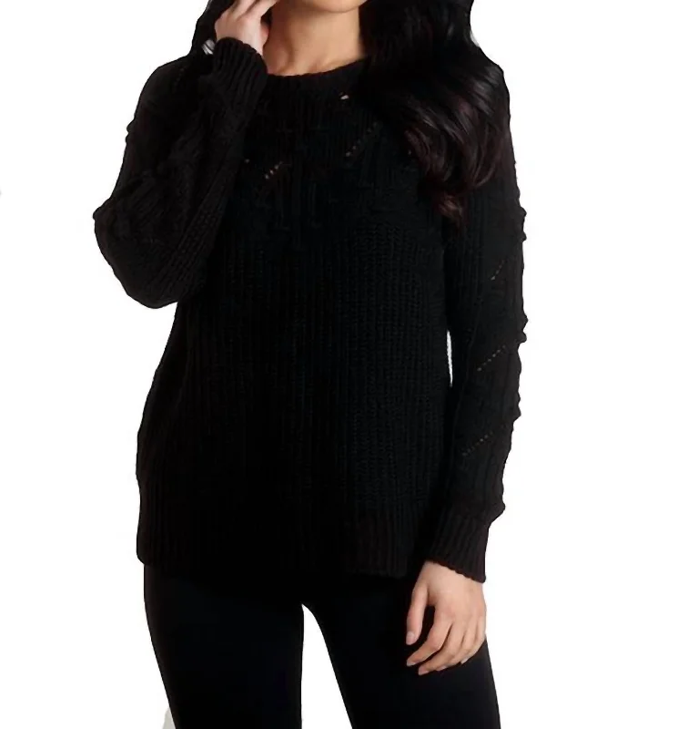 Knit Sweater In Black Fitted Loose Oversized