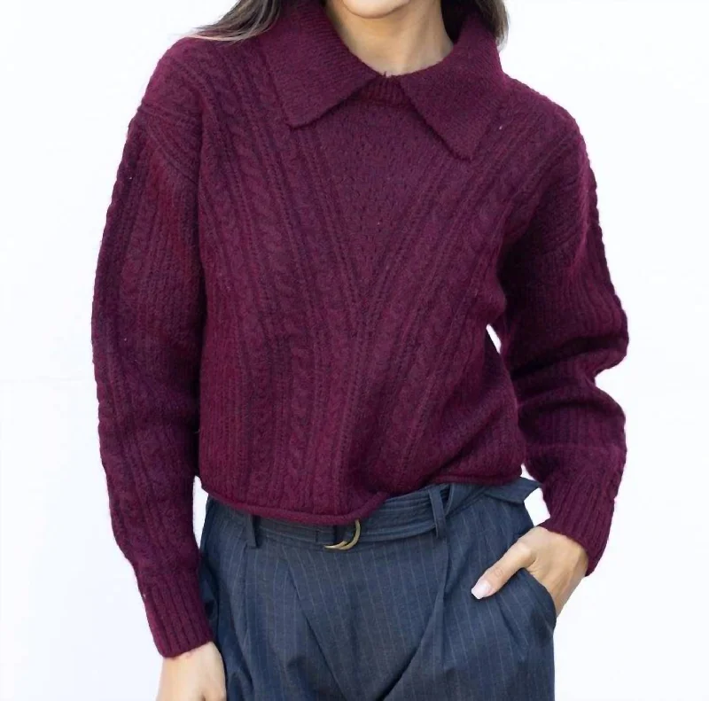 Alicia Sweater In Oxblood Stylish Fashionable Trendy