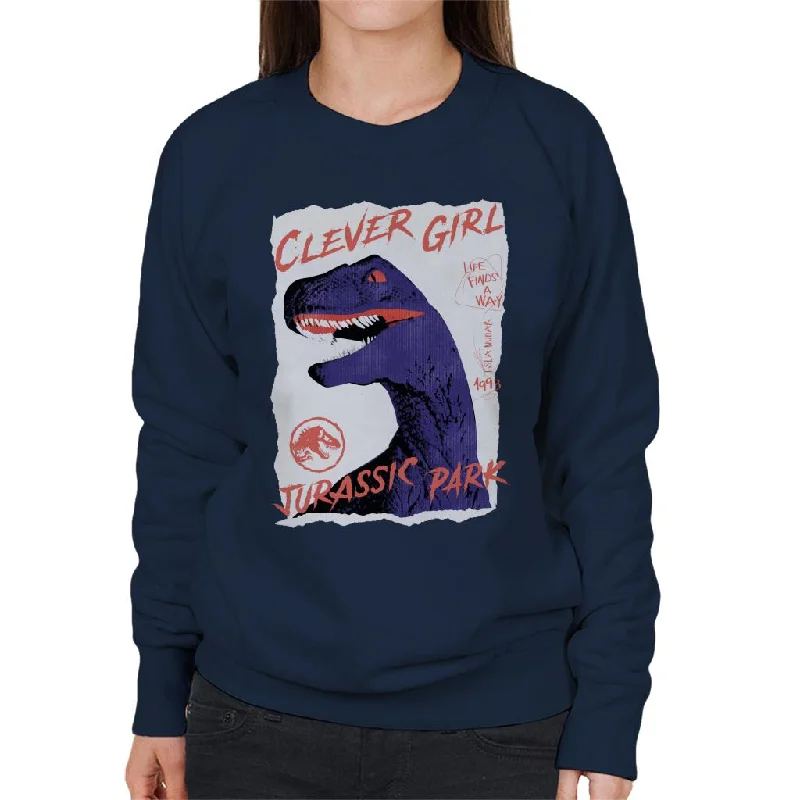 Jurassic Park Velociraptor Clever Girl Isla Nublar Women's Sweatshirt Hoodie with Pattern Geometric Abstract