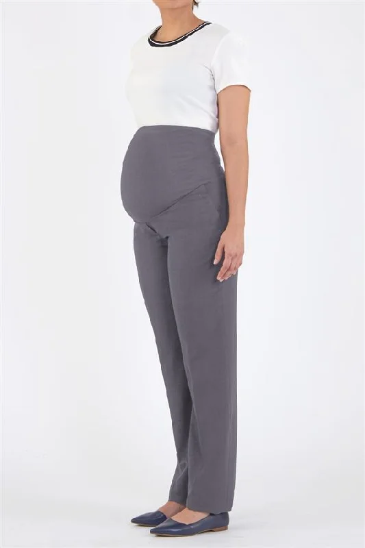 Ladies' Jordan Maternity Straight Leg Pant - Empire Grey Relaxed Casual Leggings