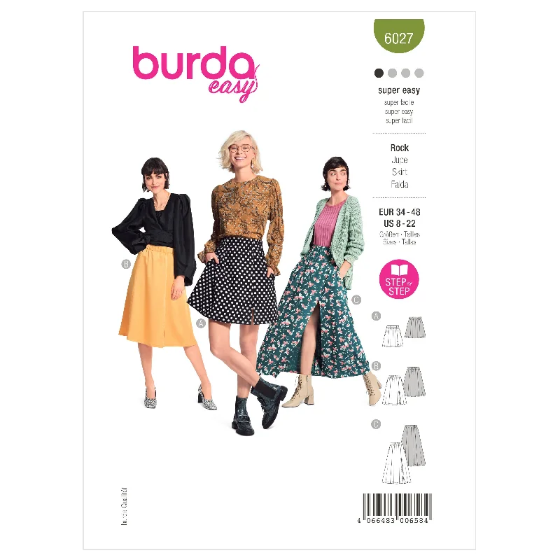 Burda Pattern 6027 Misses' Skirt/Pants Cozy Full-Length Pants