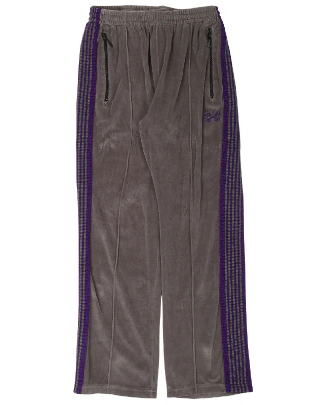 Velour Track Pants Stylish Paperbag Waist Pants