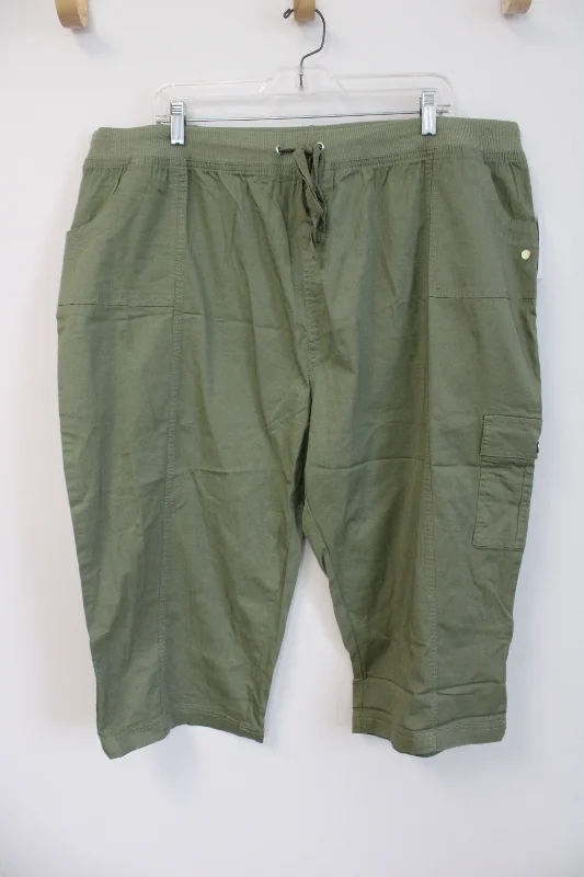 NEW Fresh Green Cargo Capri Pants | 24W Fashionable Jogger Pants