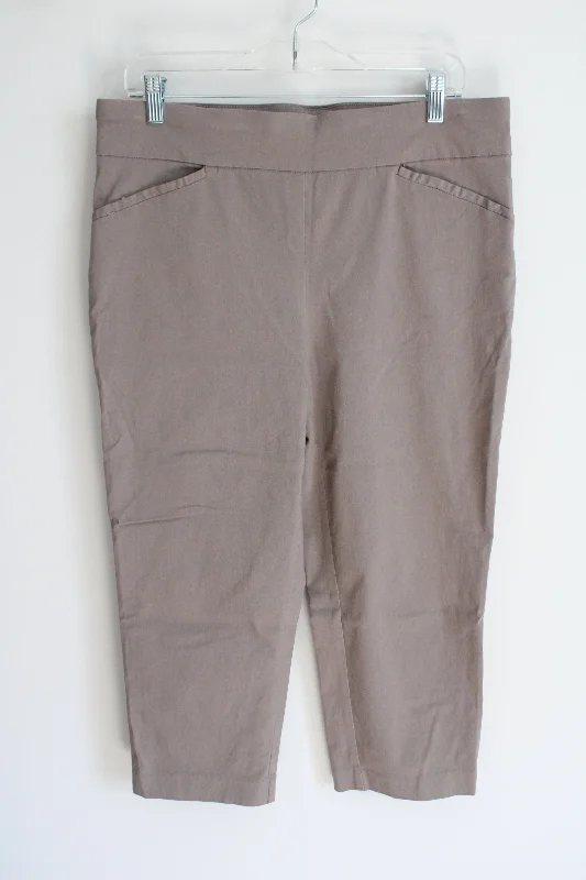 Chico's Perfect Stretch Tan Capri Pant | 2 (L/12) Stylish Harem Pants