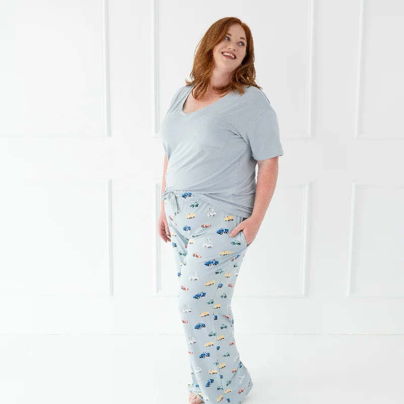 Women's Lounge Pants in Construction Cozy Fitted Pants