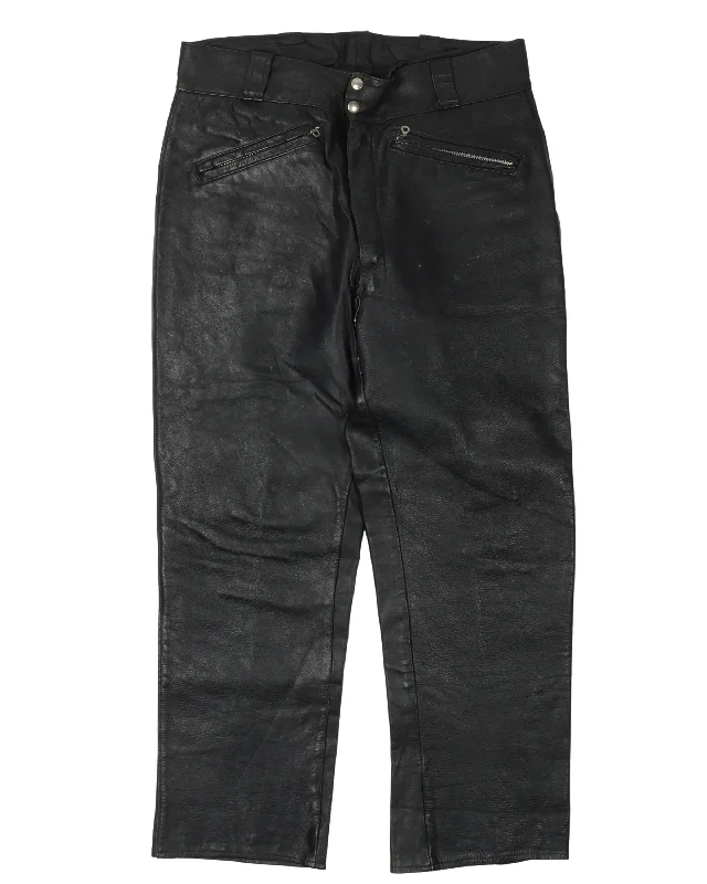 Harley Davidson Leather Pants High-Waist Jogger Pants