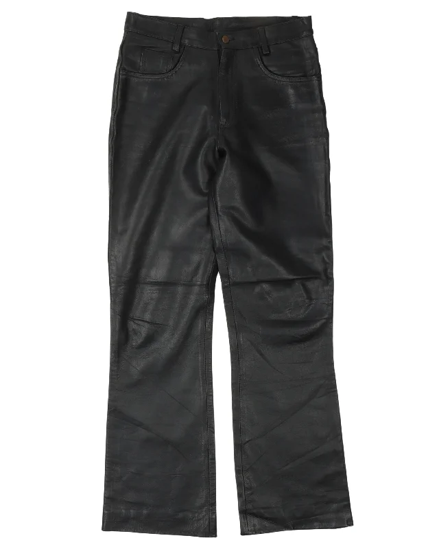 Bootcut Leather Pants Trendy Velvet Pants