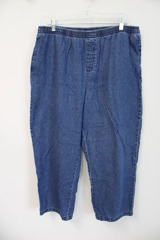 Basic Editions Elastic Waist Denim Pants | XL Formal Dress Pants