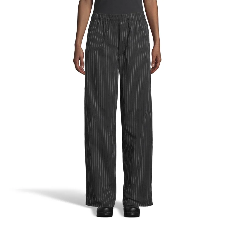 Yarn Dyed Baggy Chef Pant - Pinstripe Elegant Silk Pants