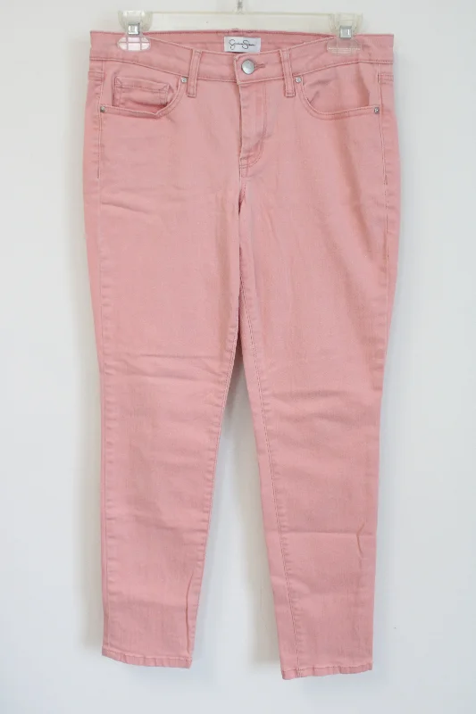 Jessica Simpson Rolled Crop Skinny Pink Pants | 6/28 Trendy Work Pants