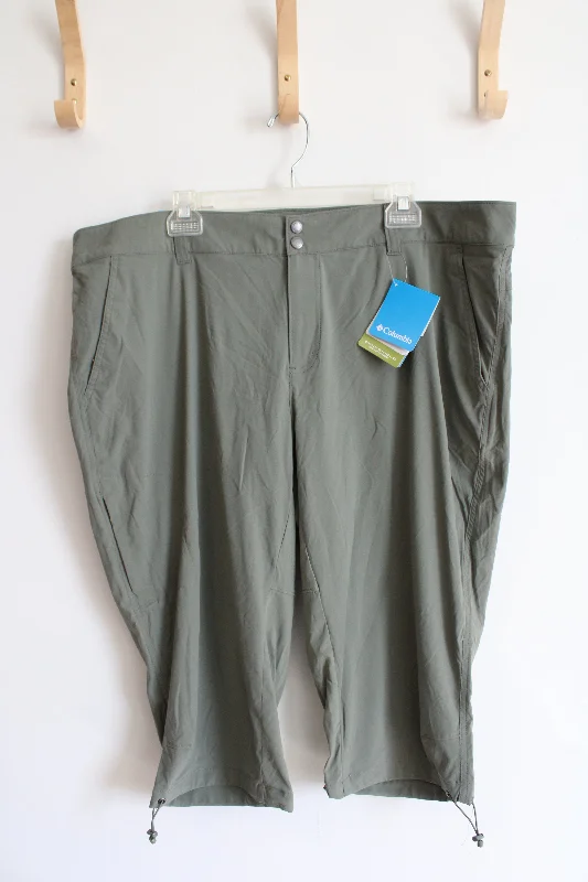 NEW Columbia Omni-Shield Green Capri Pants | 20W Soft Stretch Pants