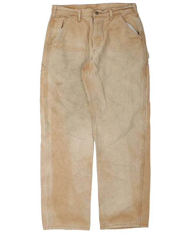 Carhartt Flannel-Lined Carpenter Pants Comfortable Pleated Pants