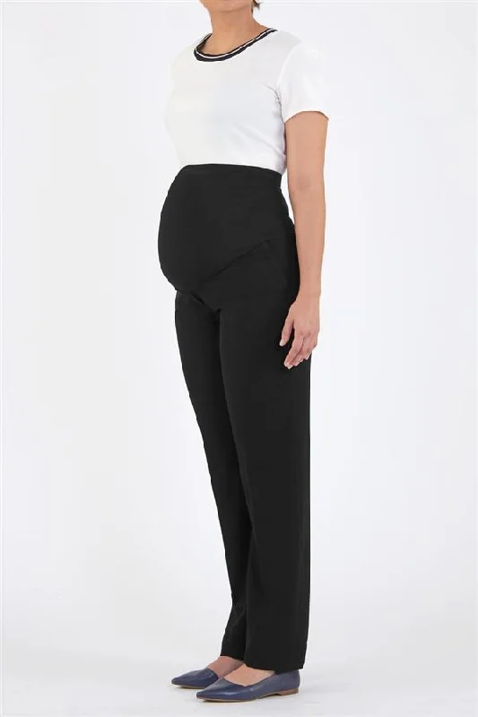 Ladies' Jordan Maternity Straight Leg Pant - Black Casual Drawstring Pants