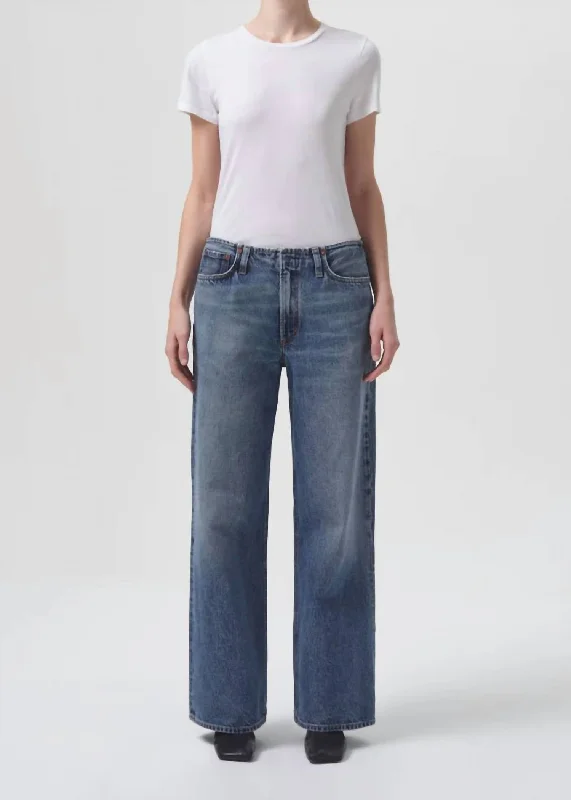 Annise Slim Tee In White Lace Blend Ribbed Blend Corduroy Blend