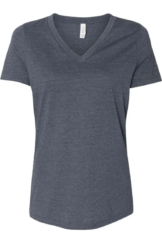 BELLA + CANVAS Women´s Relaxed Heather CVC V-Neck Tee Spandex Blend Rayon Blend Denim Blend