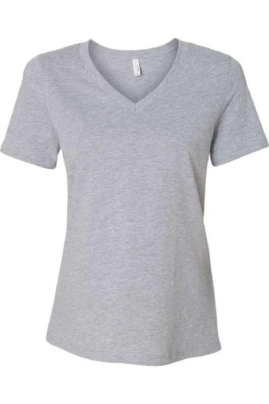 BELLA + CANVAS Women´s Relaxed Heather CVC V-Neck Tee Beaded Sequined Faux Fur