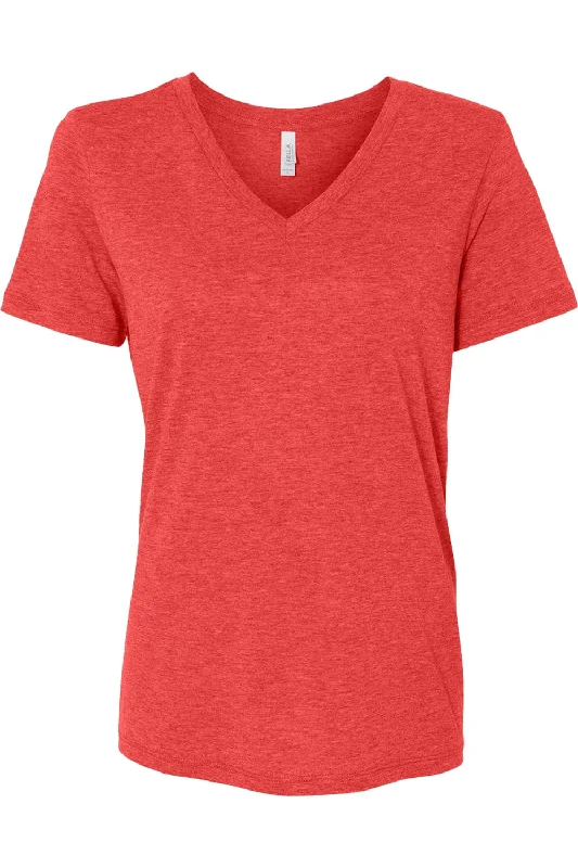 BELLA + CANVAS Women´s Relaxed Triblend Short Sleeve V-Neck Tee Notch Collar Peter Pan Collar Cowl Neck