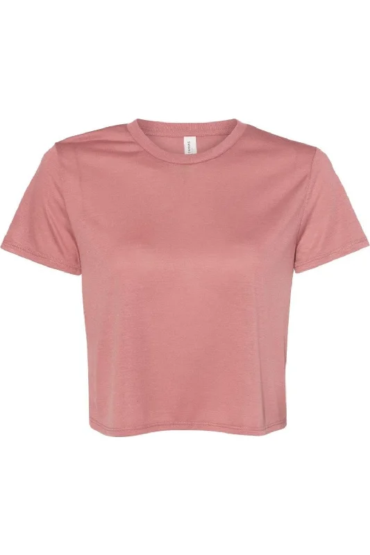 BELLA + CANVAS Womens Flowy Crop Tee Polka Dot Checkered Tartan