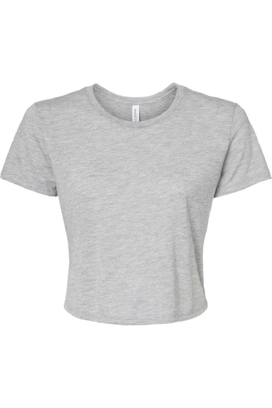 BELLA + CANVAS Womens Flowy Crop Tee Chenille Blend Fleece Blend Nylon Blend