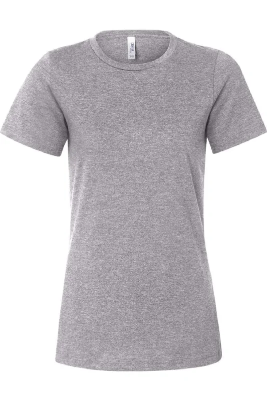 BELLA + CANVAS Womens Relaxed Fit Heather CVC Tee Mesh Blend Leather Blend Suede Blend