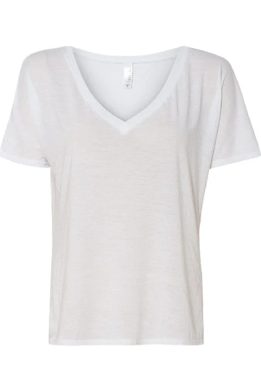 BELLA + CANVAS Womens Slouchy V-Neck Tee Knit Fabric Woven Fabric Fleece Fabric