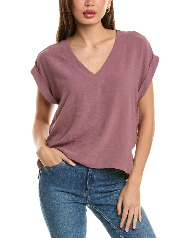 Bobeau Relaxed T-Shirt Welt Pockets Slit Pockets Flap Pockets