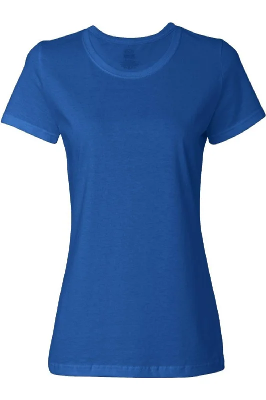 Fruit of the Loom HD Cotton Women´s Short Sleeve T-Shirt Collared T-Shirt Boat Neck A-Line